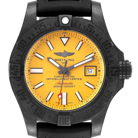 breitling yellow face limited edition blacksteel|Breitling watches limited edition.